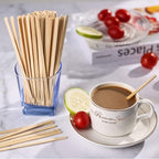 500pcs Bamboo Coffee Stirrers Individually Wrapped, 5.5 Inch Disposable Wood - Image 5