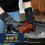 GEEKHOM BBQ Gloves X-Large, Heat Resistant Kitchen Silicone Oven Mitts - Image 4