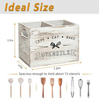 Retro White Wood Kitchen Utensil Holder - Image 5