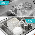 Sink Dish Drainer Rack, Expandable 304 Stainless Steel Dish Drying Rack - Image 6