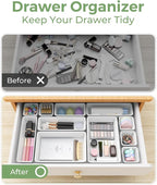 BiuLeon 25 PCS Plastic Drawer Organizers Set, 4-Sizes Vanity and Makeup - Image 4