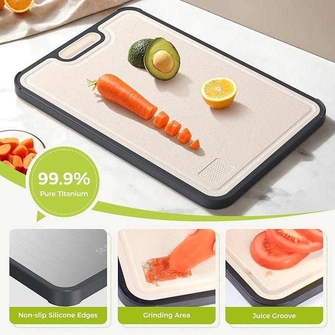 Titanium Cutting Board, Double Sided Food Grade Pure Titanium/PP, Cutting Board - Image 6