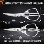 Heavy Duty Kitchen Shears for Bone Cutting, 2 Pack Ultra Sharp Poultry Scissors - Image 5