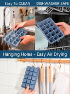 Silicone Ice Cube Trays with Lid, 2 Pack 30 Cubes, Easy Release Silicone Cube - Image 5