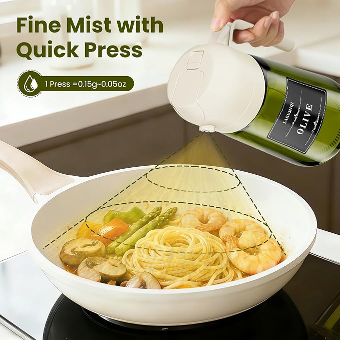 LAKUMIQI 2 in 1 Oil Sprayer for Cooking, 16oz Olive Oil Dispenser Bottle for - Image 4