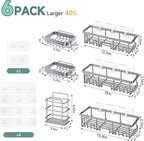 Veken Shower Caddy 6-Pack, No Drilling & Rustproof, Waterproof Adhesive Shelves - Image 6