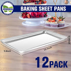 Mimorou 12 Pcs Baking Sheet Stainless Steel Cookie Sheet Small Metal Pans - Image 2
