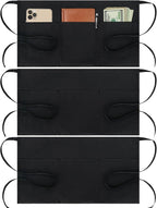BOHARERS Cotton Server Aprons 3 Pack Waiter Waitress Apron Short Apron by BOHARERS