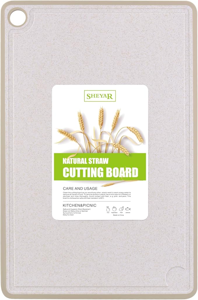 Cutting Board for Kitchen, Wheat Straw Fiber Cutting Board, Dish Washer Safe by zzsbrm