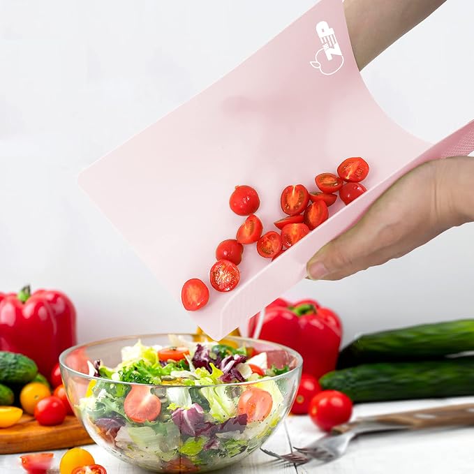 ZVP Plastic Cutting Boards for Kitchen, Flexible Cutting Mats, Gradient Pink - Image 4