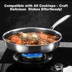DELARLO 10 inch Tri-Ply Stainless Steel Frying Pan - Image 5