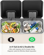 Lovewind Dual Trash and Recycling Bins - Image 3