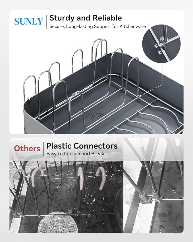 SUNLY Expandable Dish Drying Rack, Versatile Brackets - Image 7