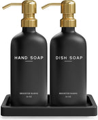 Luxury Glass Hand and Dish Soap Dispenser Set by Brighter Barns by BrighterBarns