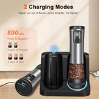 Electric Salt and Pepper Grinder Set, 2-Speed Setting, Stainless Steel - Image 5