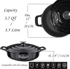 La Cuisine Enameled Cast Iron Braiser Sauté Pan Shallow Casserole - Image 6