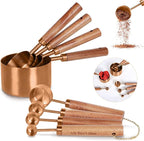 Collection 8 Piece Rose Gold Measuring Cups Set and Measuring Spoons by Prettyfine