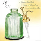 SheeChung Green Glass Soap Dispenser, 12 Oz Liquid Hand Soap Dispenser - Image 2