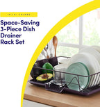 Space-Saving 3-Piece Dish Drainer Rack Set: Efficient Kitchen Organizer - Image 2
