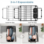 iSPECLE Small Sink Dish Drying Rack, 9.1" W Expandable Compact Rust Resistant - Image 4