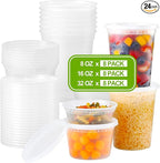 AOZITA 24 Sets Plastic Deli Food Containers by AOZITA