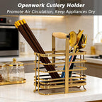 Caliamary Utensil Holder, Stainless Small Stainless Steel Cutlery Drainer Caddy - Image 2