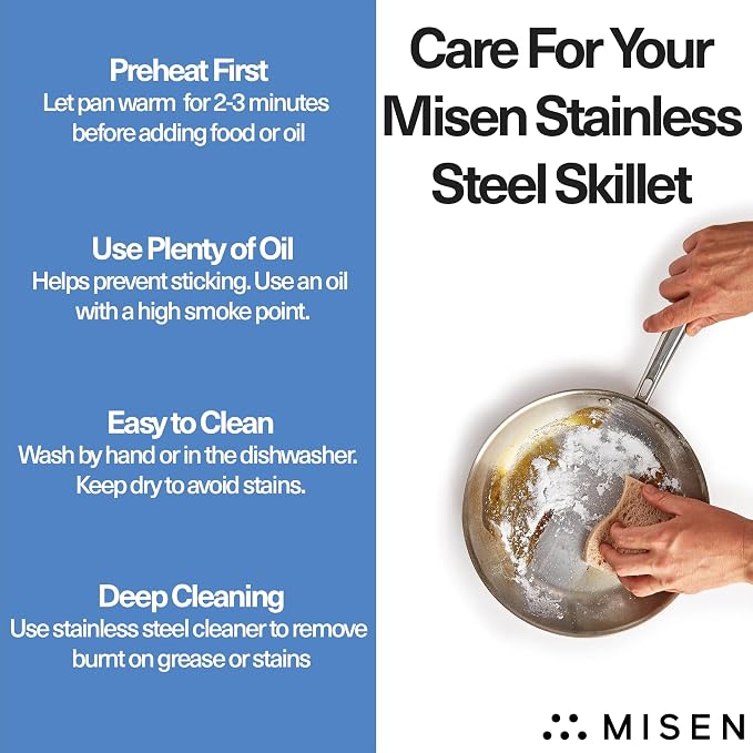 Misen 5-Ply Stainless Steel 12" Frying Pan - Image 9