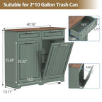 Double 10 Gallon Tilt Out Trash Can Cabinet - Image 6