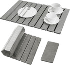 Large Stone Dish Drying Mat for Kitchen Counter, Quick Dry Stone Dishes Mats by Dropereum