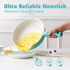 SENSARTE 17 Piece Ceramic Pots and Pans Set, Nonstick Detachable Handle Cookware - Image 4