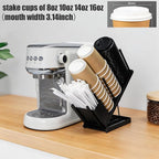 Adjustable Coffee Cup and Lid Holder, Disposable Cup Dispenser Organizer Stand - Image 2