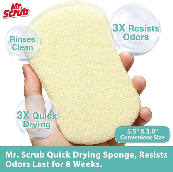 Mr. Scrub Sponges Kitchen Scrub Dish Sponge Scouring Pad, 24 Pack Cleaning - Image 2