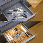 VaeFae Premium Bamboo Drawer Organizer, Expandable Silverware Drawer Organizer - Image 5