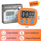 Weewooday 24 Pcs Digital Kitchen Timer Magnetic Timer Bulk On/Off Switch Minute - Image 2