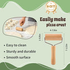 Small Wooden Rolling Pin for Baking, 7 Inch Mini Dough Roller, Non Stick Pizza - Image 2