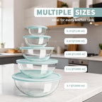 Luvan Glass Mixing Bowl with Lids Set of 5, Space-Saving Nesting Bowls - Image 3