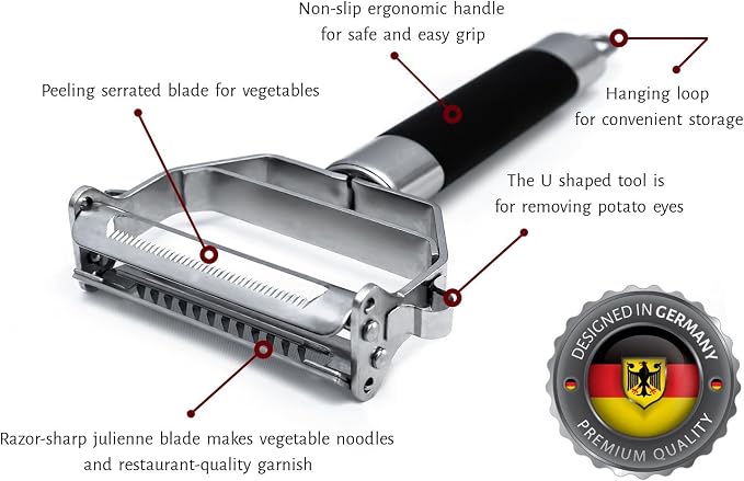 Deiss PRO Dual Julienne Peeler & Vegetable Peeler - Image 3