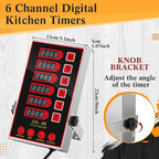 Relaxweex 1 Pack Commercial 6 Channel Digital Kitchen Timer, Wall Mount or - Image 2