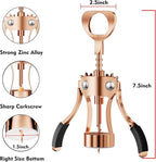 KORCCI Wine Opener, Heavy-Duty Zinc Alloy Wing Corkscrew, Premium Beer Bottle - Image 2