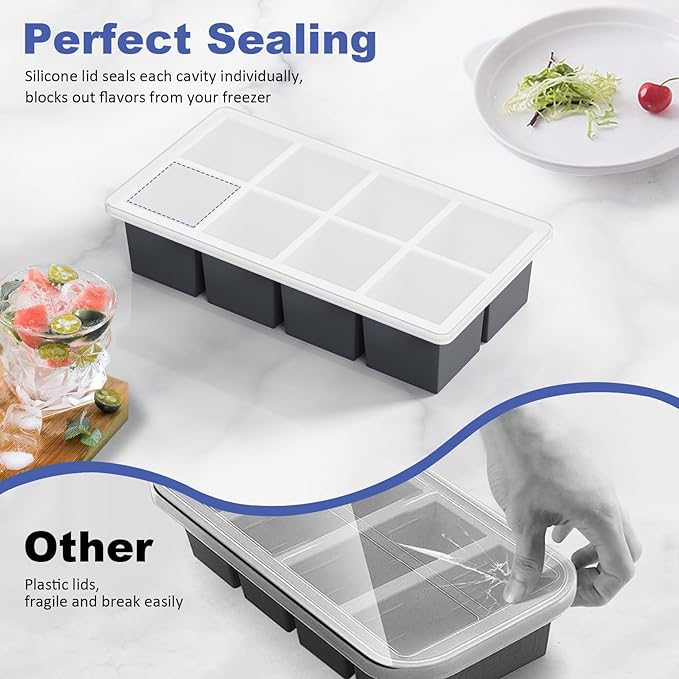 Large Ice Cube Trays for Whiskey: GGOW Big Silicone Ice Cube Trays 2Inch - Image 3