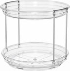 LAMU 2 Pack 2 Tier Lazy Susan Turntable Organizer 10.6'' Rotating Spice Rack - Image 9