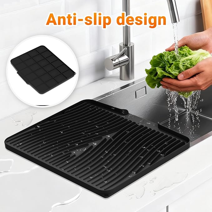 Silicone Dish Drying Mat for Kitchen Counter, Dish Drying Pad, Non-Slip Drain - Image 5