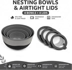 Pera Mixing Bowls with Lids Set, 8 Piece, BPA Free Nesting Kitchen Bowl Set - Image 2