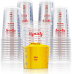 50 PACK Plastic Measuring Cups, 32 oz Disposable Mixing Cups, Measurement by Lilymicky