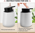 Soap Dispenser Ceramic with Easy-to-Press Pump Hand Lotion Liquid Dispenser - Image 9