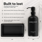 Black Glass Soap and Lotion Dispenser Set - Image 3