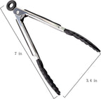 7 Pack Kitchen Tongs Set 7-Inch Color Mini Small Food Tongs - Image 4