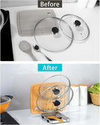 YQh pot lid holder, Two-compartment Stainless Steelcooking rack, pot lid holder - Image 5
