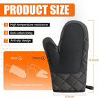 Silicone Oven Mitts, Heat Resistant 2PCS Oven Mitts - Image 2