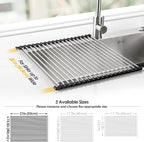 Tomorotec 21" x 15.5" Roll Up Dish Drying Rack Over Sink Drying Rack Sink Cover - Image 4